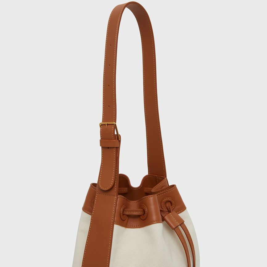 Borse A Secchiello Mansur Gavriel Block Donna Bianche Marroni | TFXOAR698