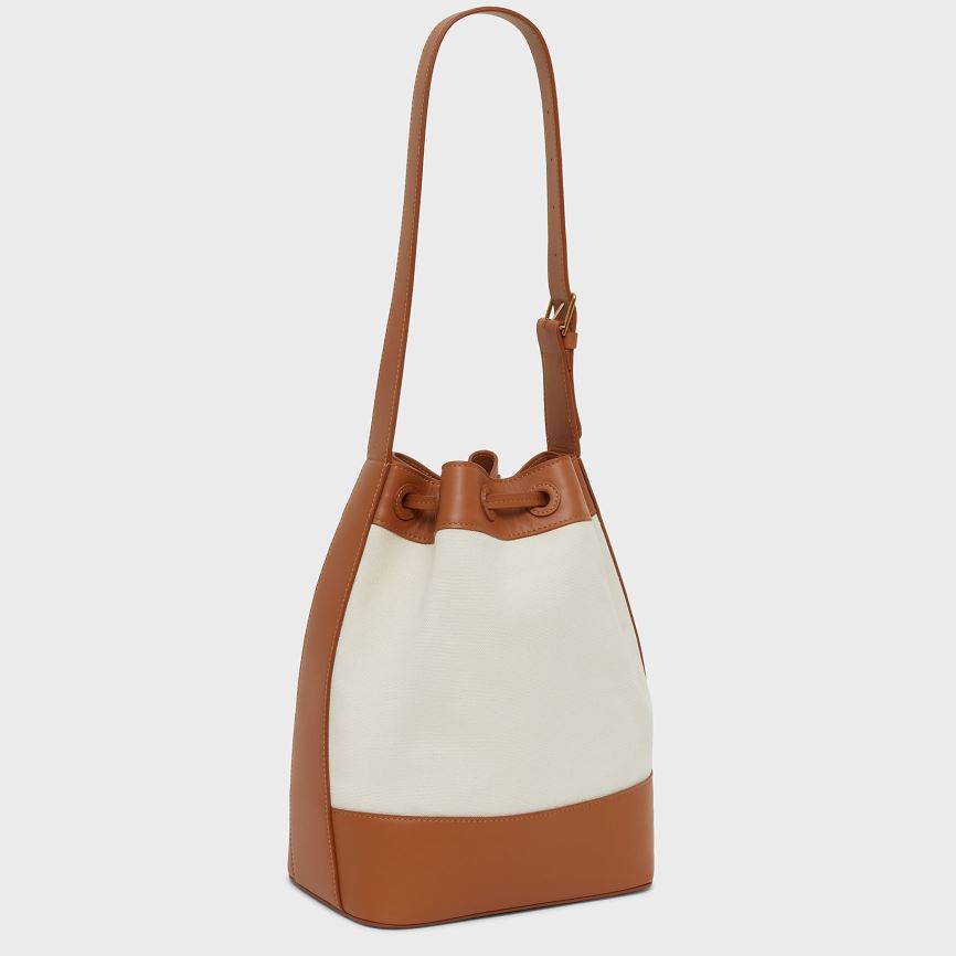 Borse A Secchiello Mansur Gavriel Block Donna Bianche Marroni | TFXOAR698