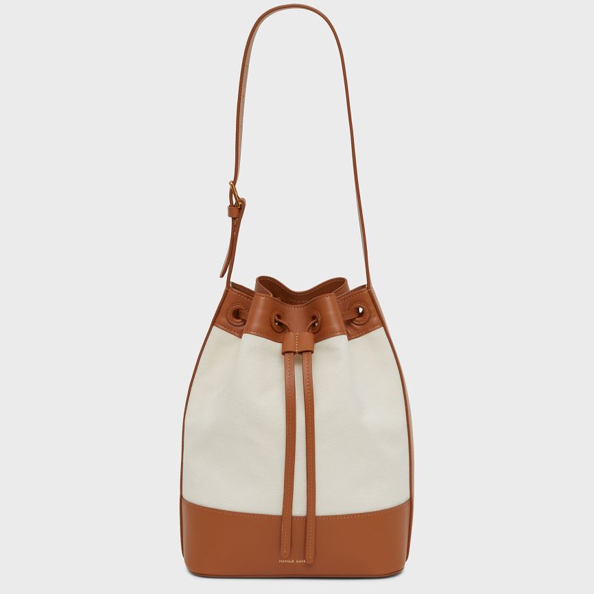 Borse A Secchiello Mansur Gavriel Block Donna Bianche Marroni | TFXOAR698