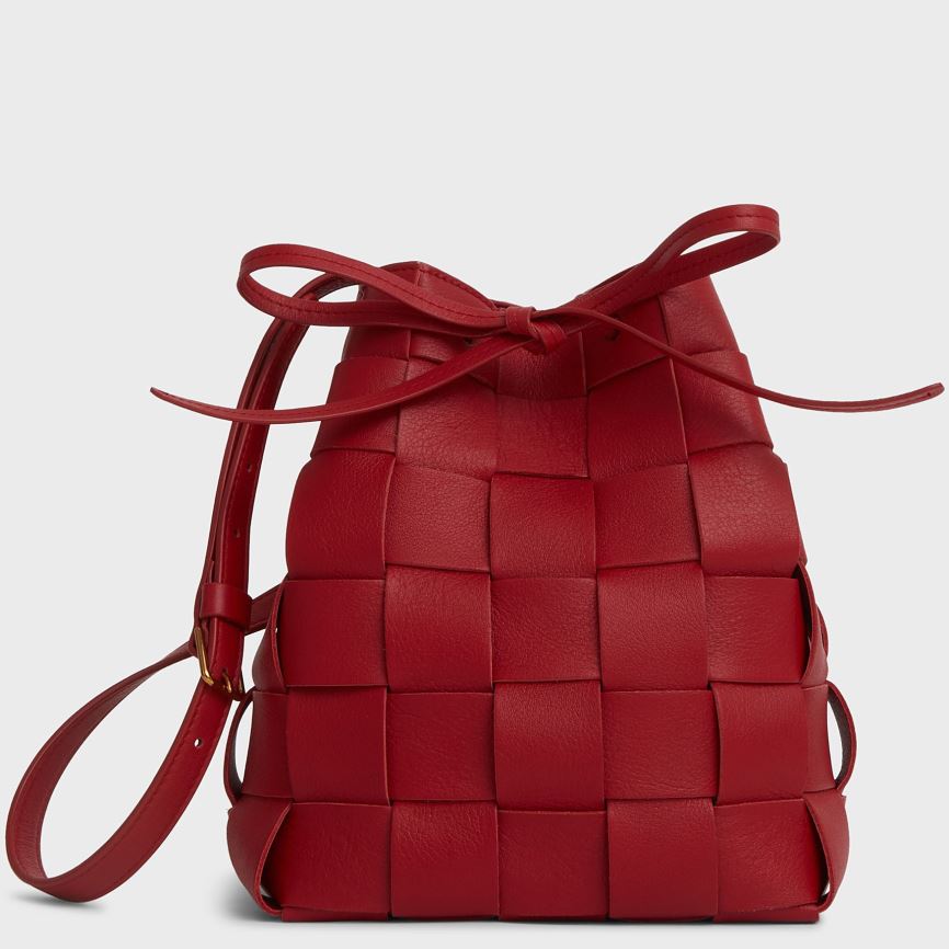 Borse A Secchiello Mansur Gavriel Upcycled Woven Mini Donna Rosse | VF12HUQ186