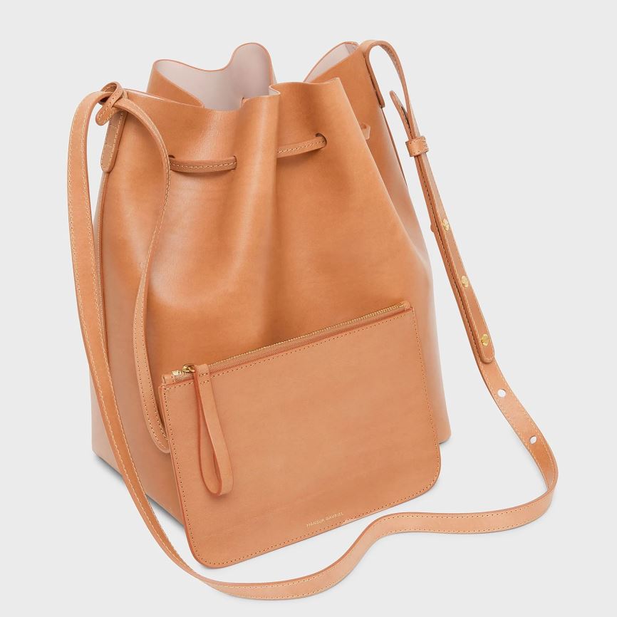 Borse A Secchiello Mansur Gavriel Vegetable Tanned Pelle Donna Marroni Chiaro | ZQS12FH6E2