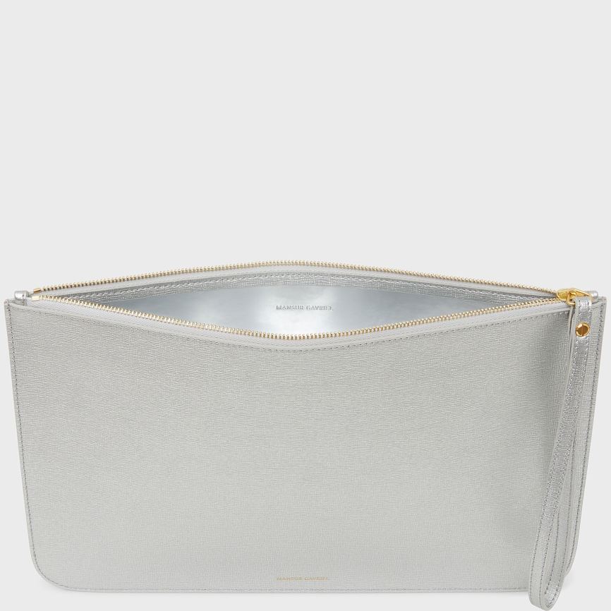 Portafogli Mansur Gavriel Large Zip Pouch Donna Argento | THNGAB410