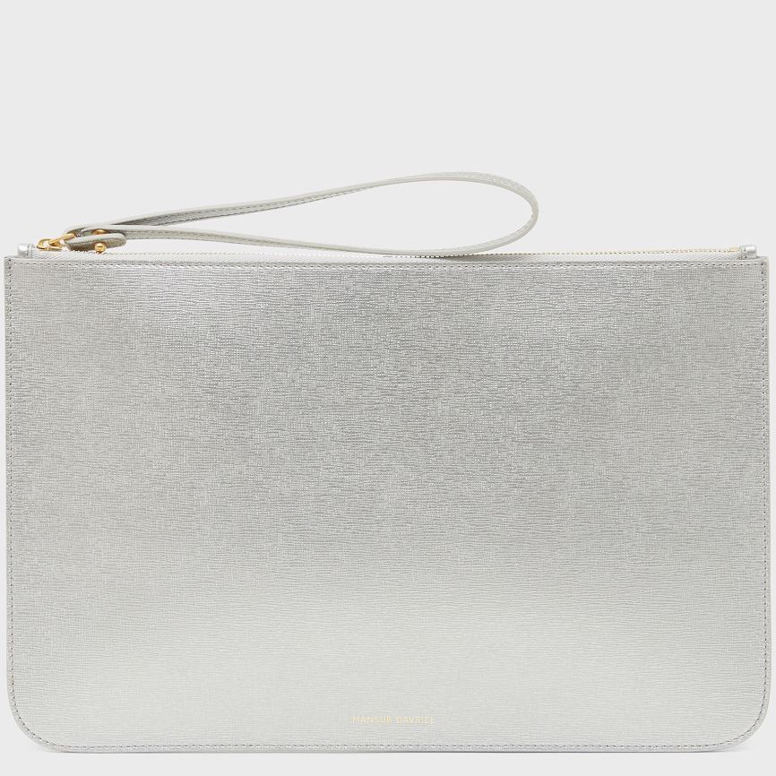 Portafogli Mansur Gavriel Large Zip Pouch Donna Argento | THNGAB410