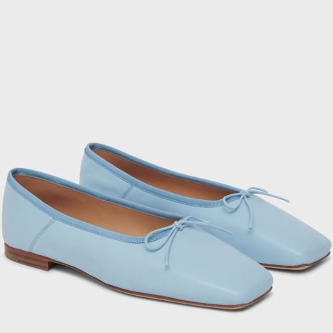 Ballerine Mansur Gavriel Square Punta Ballerina Donna Blu Chiaro | WOFISP742