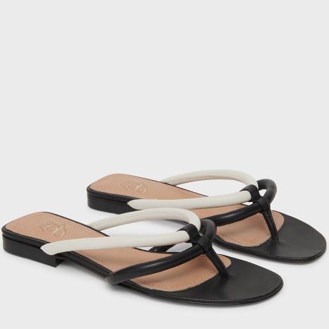 Infradito Mansur Gavriel Filo Donna Nere Bianche | D6TIHC450